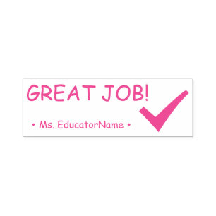 Tampon Auto-encreur "EXCELLENT TRAVAIL!" + Nom de l'assistant d'enseig