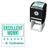 Tampon Auto-encreur "EXCELLENT TRAVAIL !" + Nom du Tuteur Timbre en ca (En situation)