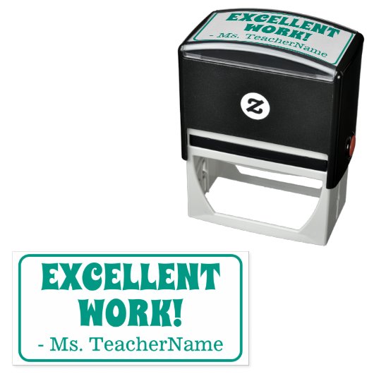 Tampon Auto-encreur "EXCELLENT TRAVAIL !" Remerciements Timbre en caou (En situation)