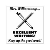 Tampon Auto-encreur Excellente écriture sur mesure enseignant louange (Design)