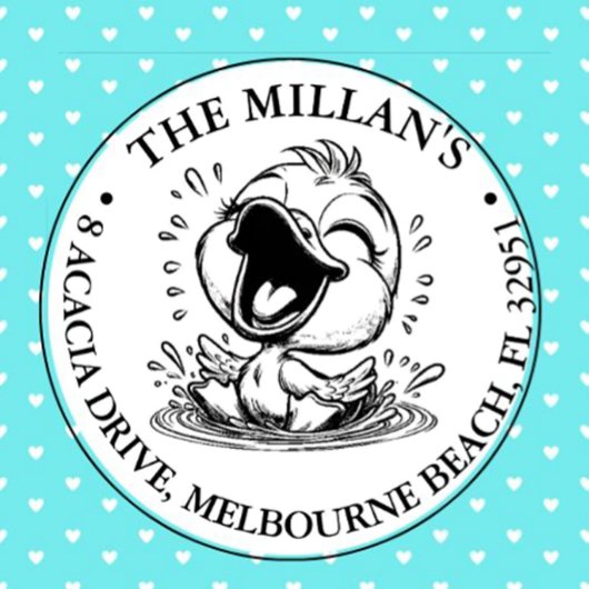 Tampon Auto-encreur Excité Happy Duck thème