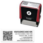 Tampon Auto-encreur Exemple de tampon de code QR d'adresse de concepti (En situation)