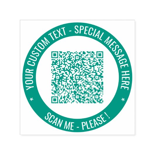 Tampon Auto-encreur Exemple de timbre rond couleur de code QR (Design)