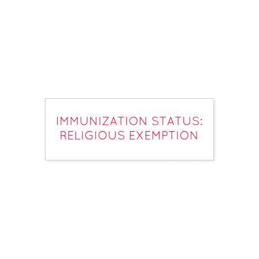 Tampon Auto-encreur Exemption religieuse des immunisations; timbre (Design)