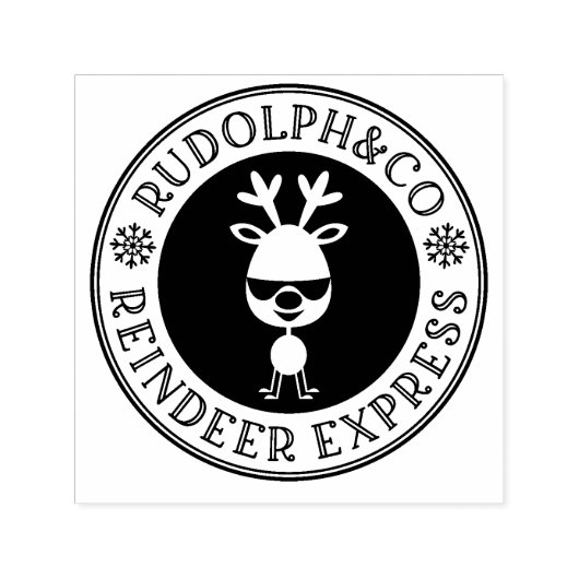 Tampon Auto-encreur Express de Noël Reindeer cool (Design)