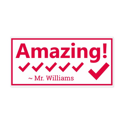 Tampon Auto-encreur "Extraordinaire !" + Nom personnalisé du tuteur (Design)