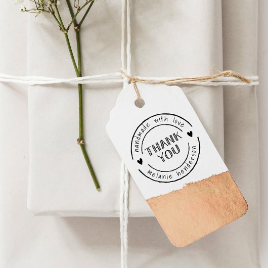 Tampon Auto-encreur Fabriqué à la main avec amour et Nom personnalisé 