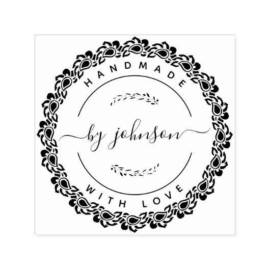 Tampon Auto-encreur Fabriqué à la main avec l'amour rustique auto-encr (Design)