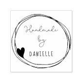 Tampon Auto-encreur Fabriqué à la main par cadre cardiaque tiré à la m (Design)