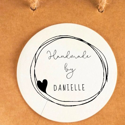 Tampon Auto-encreur Fabriqué à la main par cadre cardiaque tiré à la m