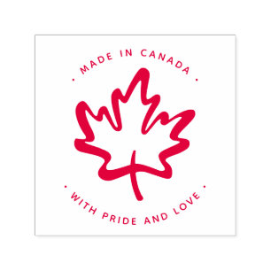 Tampon Auto-encreur FABRIQUÉ AU CANADA avec fierté et amour - pas à ve