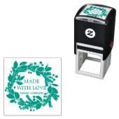 Tampon Auto-encreur Fabriqué Avec Amour Foliage Hiver Wreath Personnal (En situation)