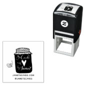 Tampon Auto-encreur Fabriqué avec amour | Timbre produit (En situation)