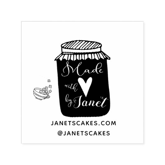 Tampon Auto-encreur Fabriqué avec amour | Timbre produit (Design)