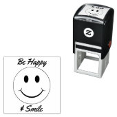Tampon Auto-encreur Face Be Happy and Smile (En situation)