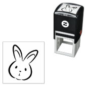 Tampon Auto-encreur Face de lapin mignon (En situation)