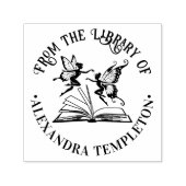 Tampon Auto-encreur Fairies Fly Over Open Book “From the Library of” (Design)