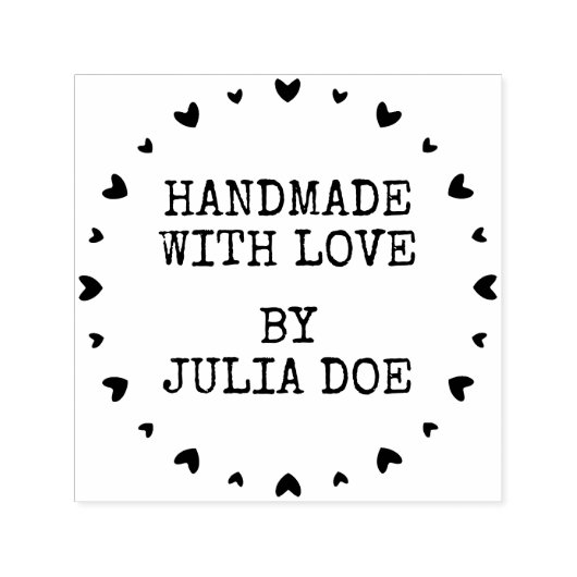Tampon Auto-encreur Fait à la main avec amour (Design)