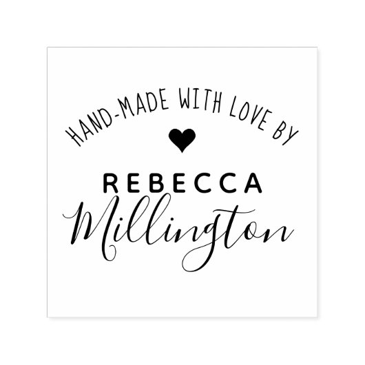 Tampon Auto-encreur Fait À La Main Avec Amour Par | Signature d'embarc (Design)