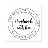 Tampon Auto-encreur Fait à la main avec Love Merci Business (Design)