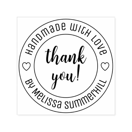 Tampon Auto-encreur Fait à la main avec Merci d'amour (Design)