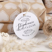 Tampon Auto-encreur Fait main avec amour | Rustic Sketch Feuille & Scr