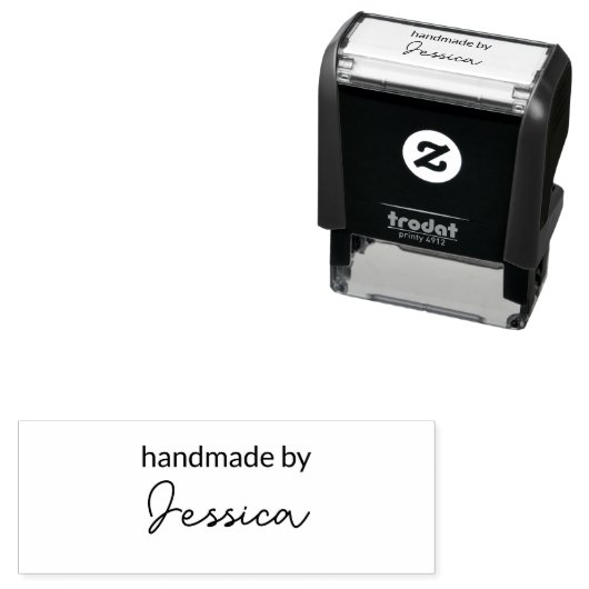 Tampon Auto-encreur Fait Main Par Votre Nom en Écriture Cursive (En situation)