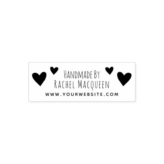 Tampon Auto-encreur Faite à la main par coeur Site Web Emballage d'ent (Design)