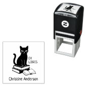 Tampon Auto-encreur Faites votre propre | Chat mignon | De La Biblioth (En situation)