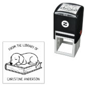 Tampon Auto-encreur Faites votre propre | Dachshund | De La Bibliothèq (En situation)