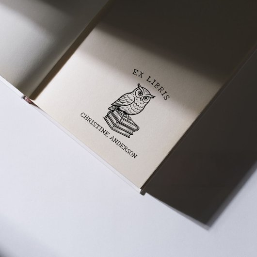 Tampon Auto-encreur Faites votre propre | Wise Owl | De La Bibliothèqu