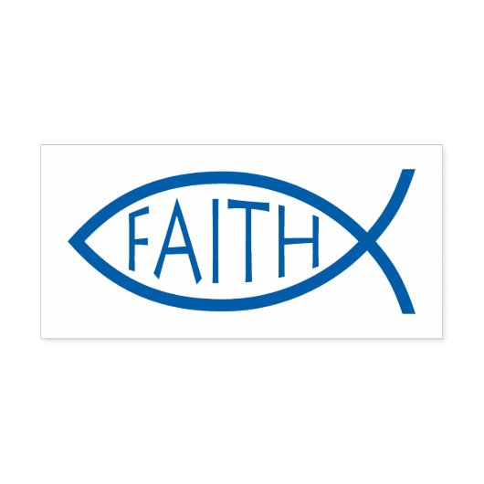 Tampon Auto-encreur FAITH Ichthus | Symbole du poisson chrétien (Design)