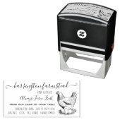 Tampon Auto-encreur Famille de poulet rustique ferme OEufs frais Carto (En situation)