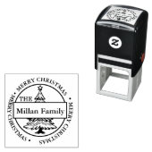 Tampon Auto-encreur Famille Joyeux Noël Arbre thème (En situation)