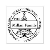 Tampon Auto-encreur Famille Joyeux Noël Arbre thème (Design)