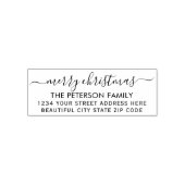 Tampon Auto-encreur Famille Joyeux Noël Script Retour Adresse personne (Design)