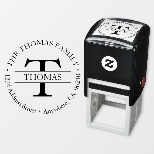 Tampon Auto-encreur Famille Monogramme Auto-Inking Adresse Timbre en c