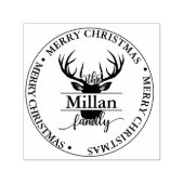 Tampon Auto-encreur Famille Noël Split Monogramme thème (Design)