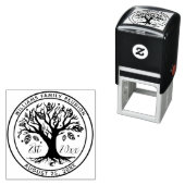 Tampon Auto-encreur Famille Réunion Boho Tree Monogramme Nom (En situation)