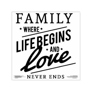 Tampon Auto-encreur Family Pride Typographie Vintage noire et blanche