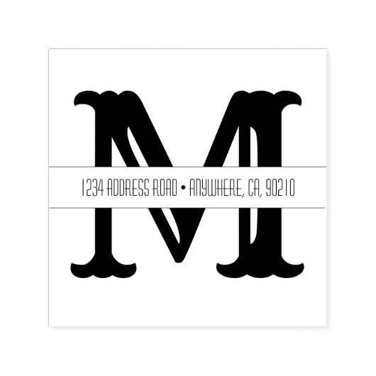 Tampon Auto-encreur Fancy Monogram Auto-Inking Adresse Timbre En Caout (Design)