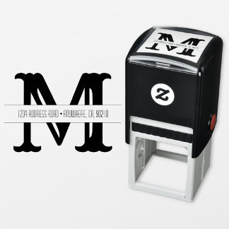Tampon Auto-encreur Fancy Monogram Auto-Inking Adresse Timbre En Caout