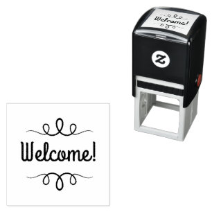 Tampon Auto-encreur Fancy Welcome Text with Flourishes
