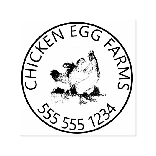 Tampon Auto-encreur Farm and Phone Custom Egg Stamp (Design)