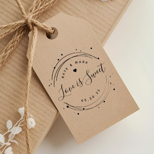 Tampon Auto-encreur Faveur de mariage Moderne Circulaire Love is Sweet