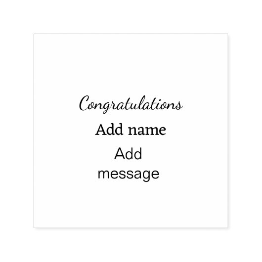 Tampon Auto-encreur Félicitations ajouter un message de nom simple dip (Design)