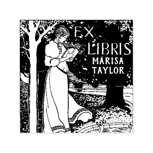 Tampon Auto-encreur Femme Lecture sous l'arbre (Design)