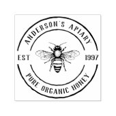 Tampon Auto-encreur Ferme familiale Apiary Rustic Round Honey Timbre (Design)