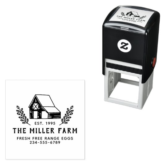 Tampon Auto-encreur Ferme familiale Poulets rustiques Coop Egg Carton (En situation)