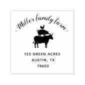 Tampon Auto-encreur Ferme familiale | Timbre d'adresse de retour (Design)